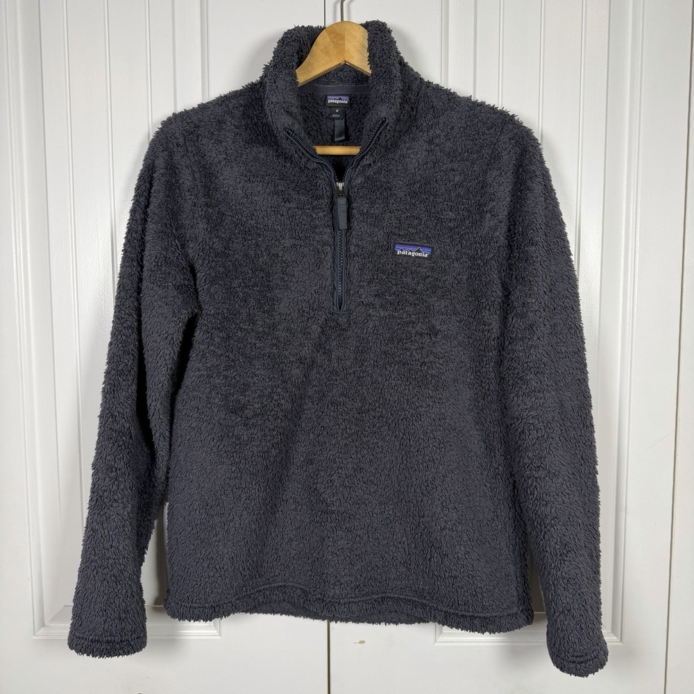 PATAGONIA Los Gatos Smolder Blue/Gray Quarter Zip Fleece Womens Size Medium